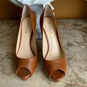 Guess - Patches - Brown Leather Heels with Timeless Elegance